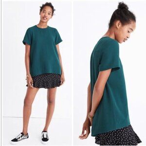 Madewell Tailored Tee Bowling Green Women's Small Forest Green A Line